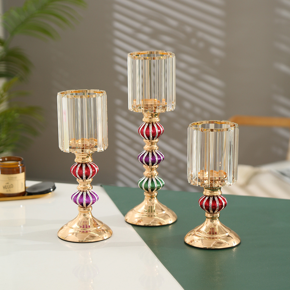 Home Creative Fashion High-End Candlestick Decoration European Home Gift Tabletop Decoration Light Luxury Iron Candlestick