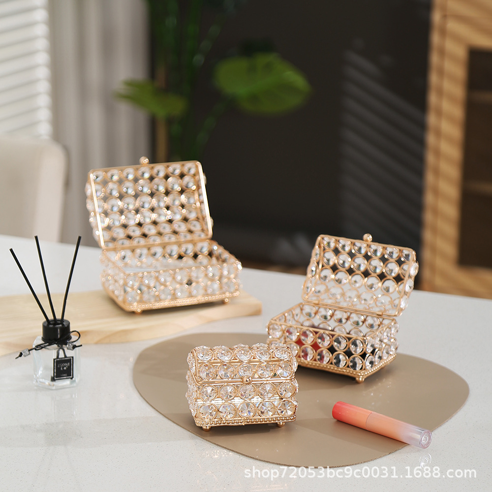Fashion Light Luxury Jewelry Box European Wind Easy To Carry High-End Storage Box Cosmetics Multi-Functional Storage Box Specification drawing