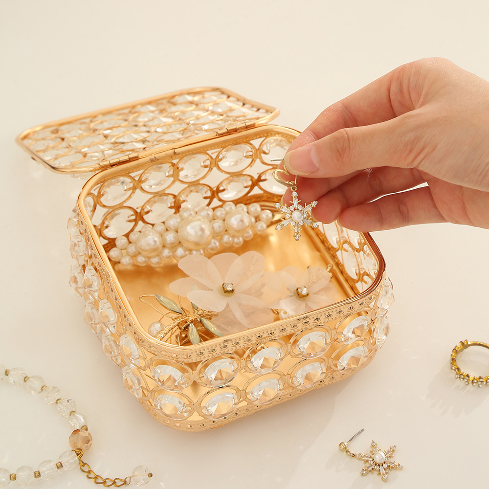 Fashion Light Luxury Large Capacity Storage Box Creative Multi-Purpose Exquisite Storage Box Multi-Style Golden Candy Box Application Scenario