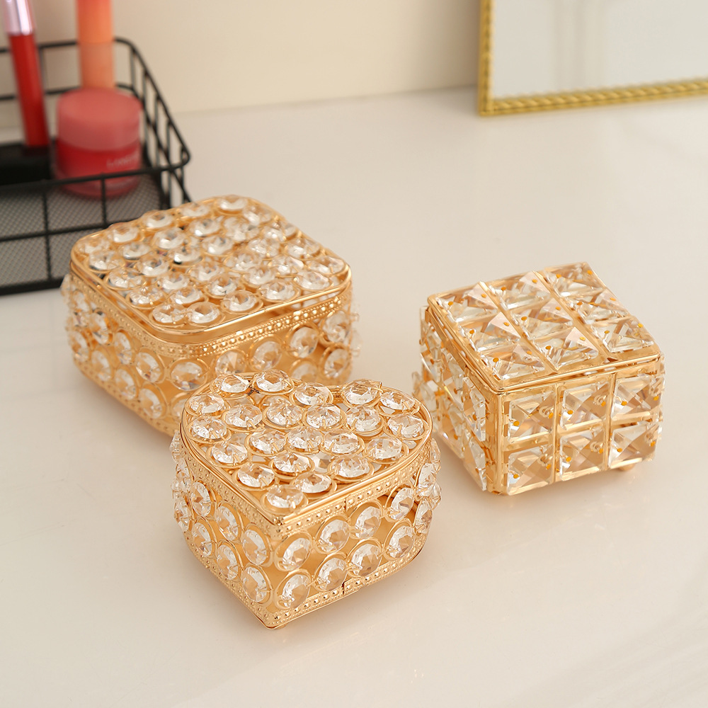 Fashion Light Luxury Large Capacity Storage Box Creative Multi-Purpose Exquisite Storage Box Multi-Style Golden Candy Box details Picture