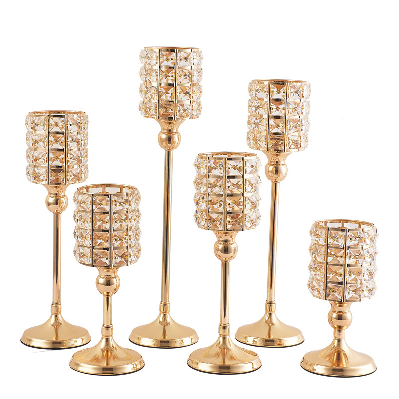 Hot European Crystal Candlestick Wedding Props Party Decoration Candle Cup Home Decoration Candlestick Table Setting Item Picture