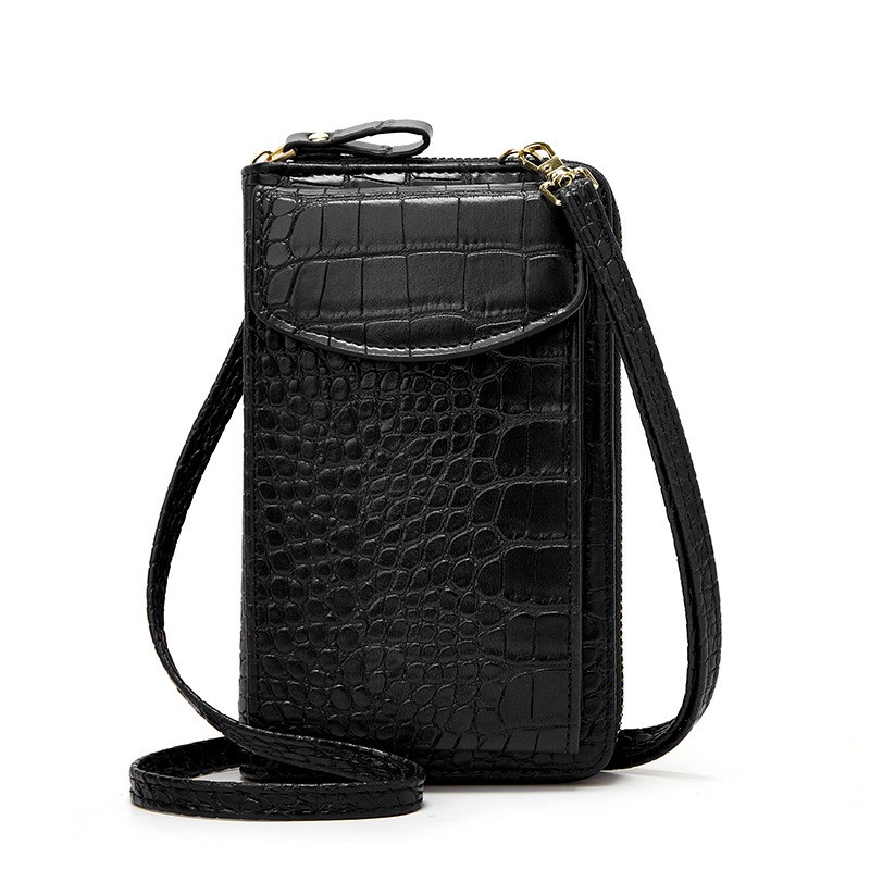 New crocodile-patterned vertical mobile phone case from Yiwu factory, large-capacity storage wallet, retro-style flip handbag, high-quality souvenir Item Picture
