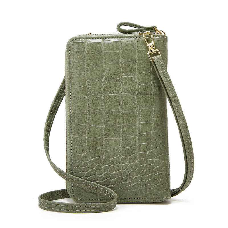 New crocodile-patterned vertical mobile phone case from Yiwu factory, large-capacity storage wallet, retro-style flip handbag, high-quality souvenir Specification image
