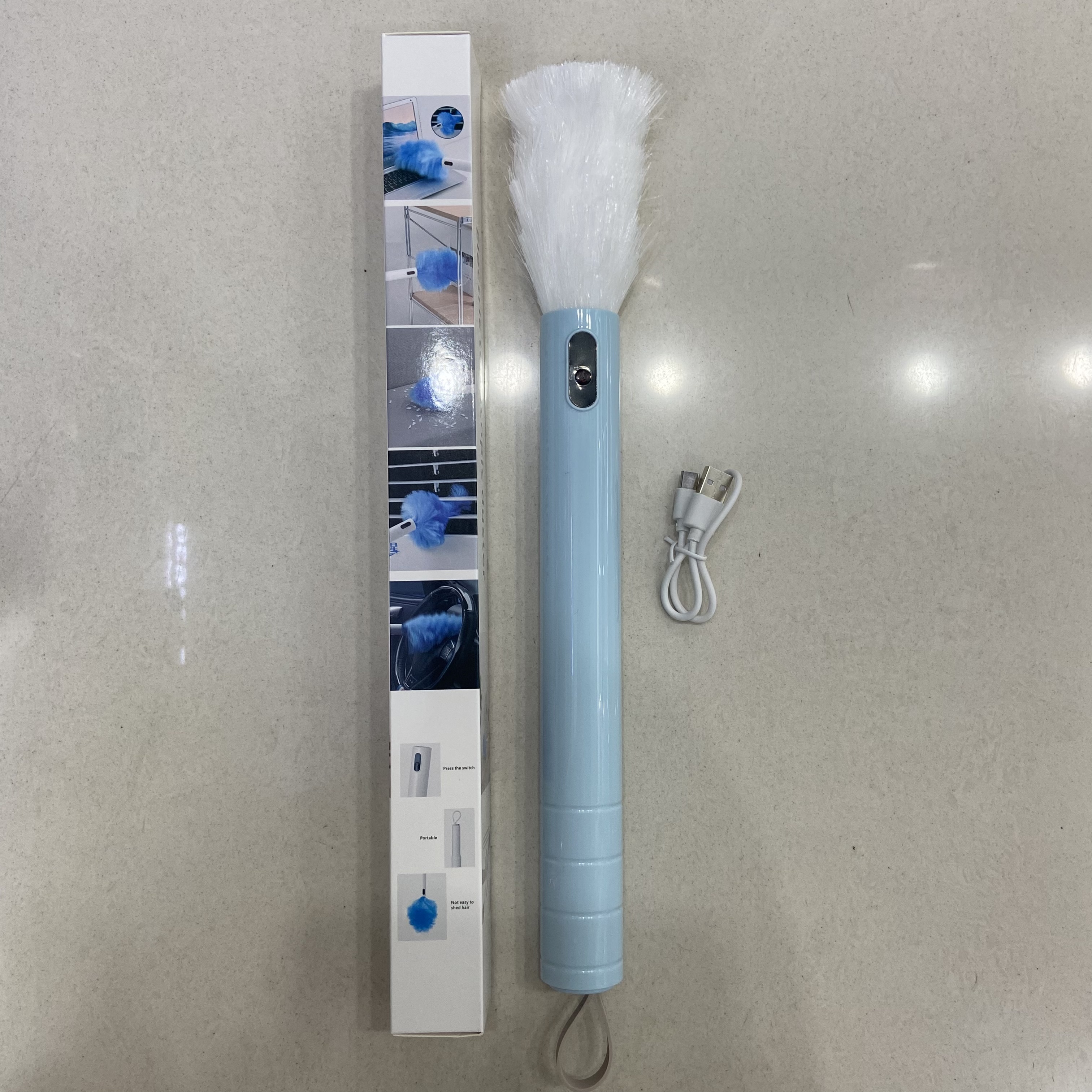 鸡毛掸子除尘 家用可伸缩电动掸子 360度卫生灰尘清洁器