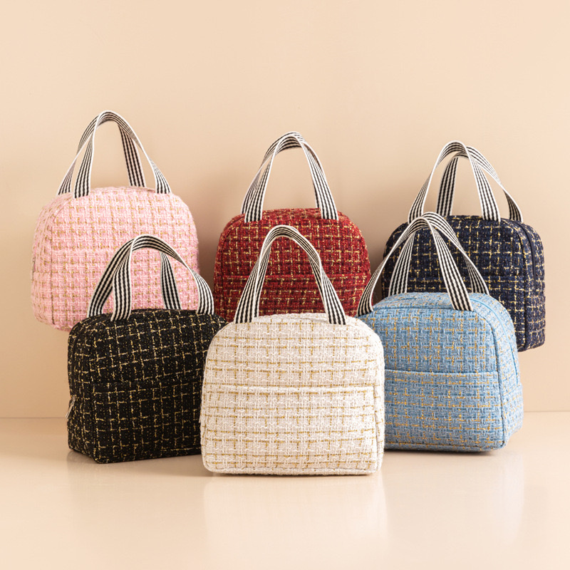 新款小香风保温包饭盒袋户外午餐大容量加厚铝箔上班带饭包