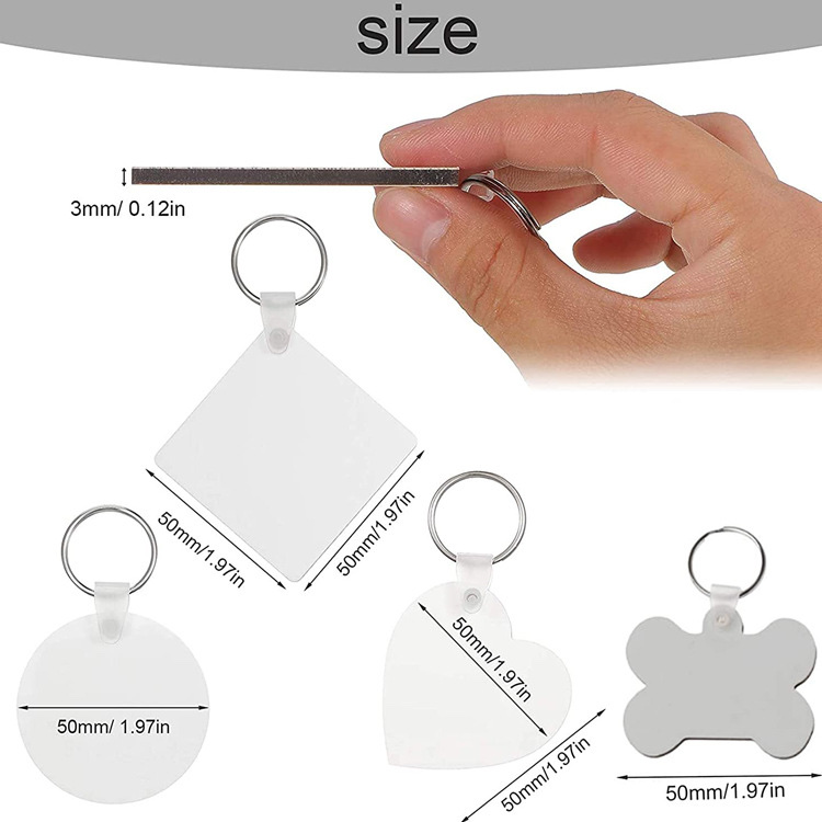 Heat transfer blank wooden keychains, MDF keychains that can print photos, keychains, wooden fridge magnets, acrylic details Picture