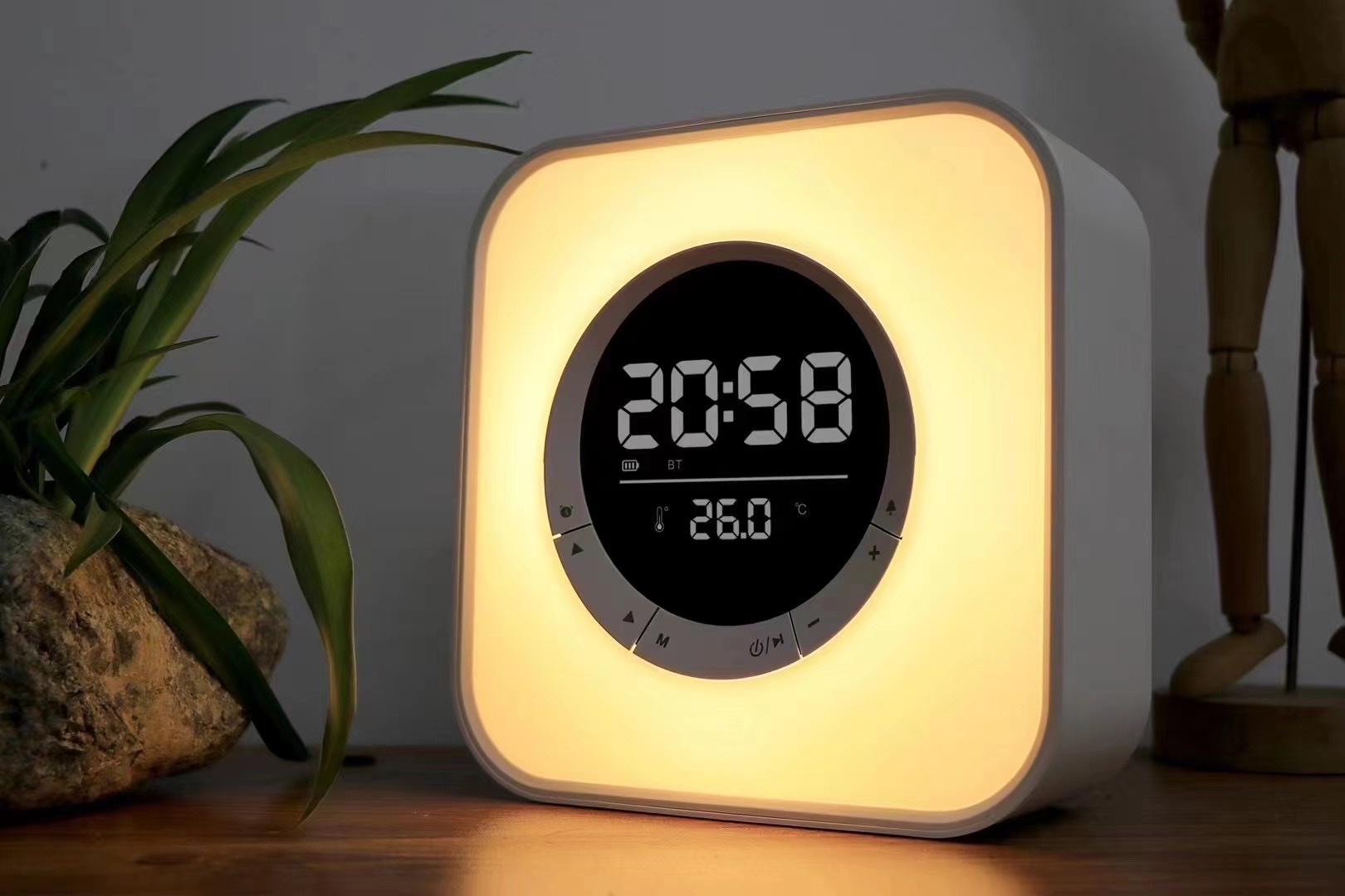 New Cross-Border Bluetooth Speaker Creative Clock Alarm Clock P10 Small Sound Atmosphere Lights Led Bluetooth Speaker Subwoofer Speaker Subwoofer Specification drawing