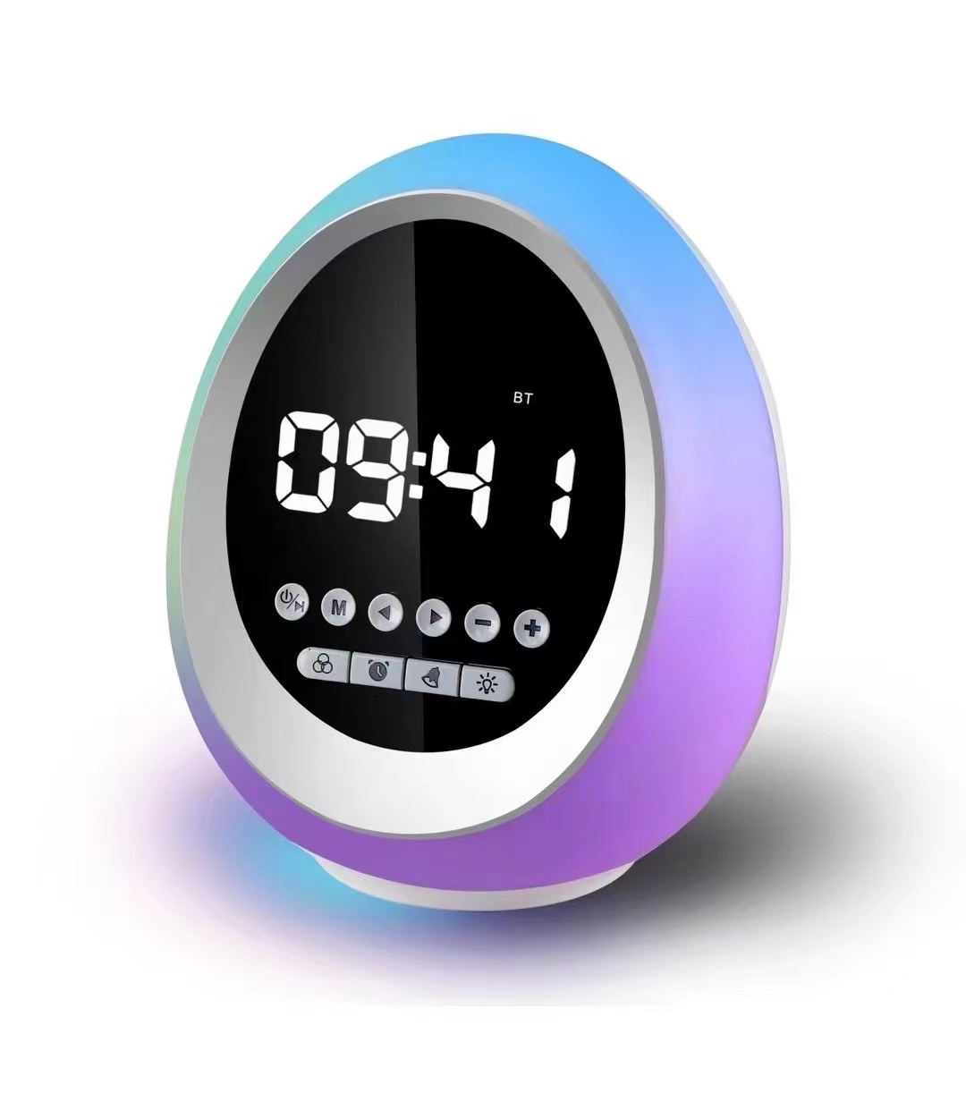 New cross-border digital display ambient light, Bluetooth speaker, multi-functional clock, alarm clock, colorful audio system, bestseller with clock P13 detail image 3
