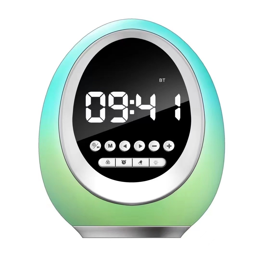 New cross-border digital display ambient light, Bluetooth speaker, multi-functional clock, alarm clock, colorful audio system, bestseller with clock P13 detail image 2