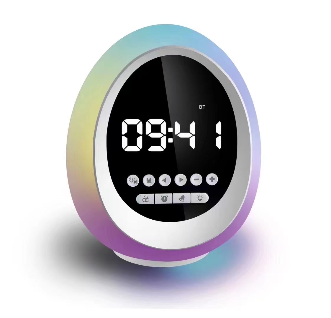 New cross-border digital display ambient light, Bluetooth speaker, multi-functional clock, alarm clock, colorful audio system, bestseller with clock P13 detail image 4