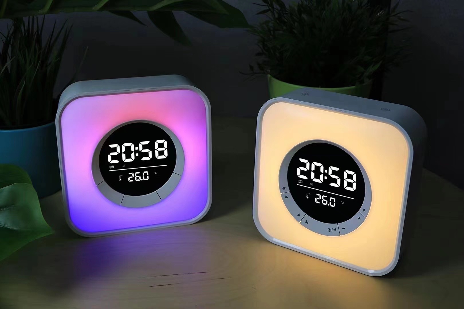 New Cross-Border Bluetooth Speaker Creative Clock Alarm Clock P10 Small Sound Atmosphere Lights Led Bluetooth Speaker Subwoofer Speaker Subwoofer Item Picture