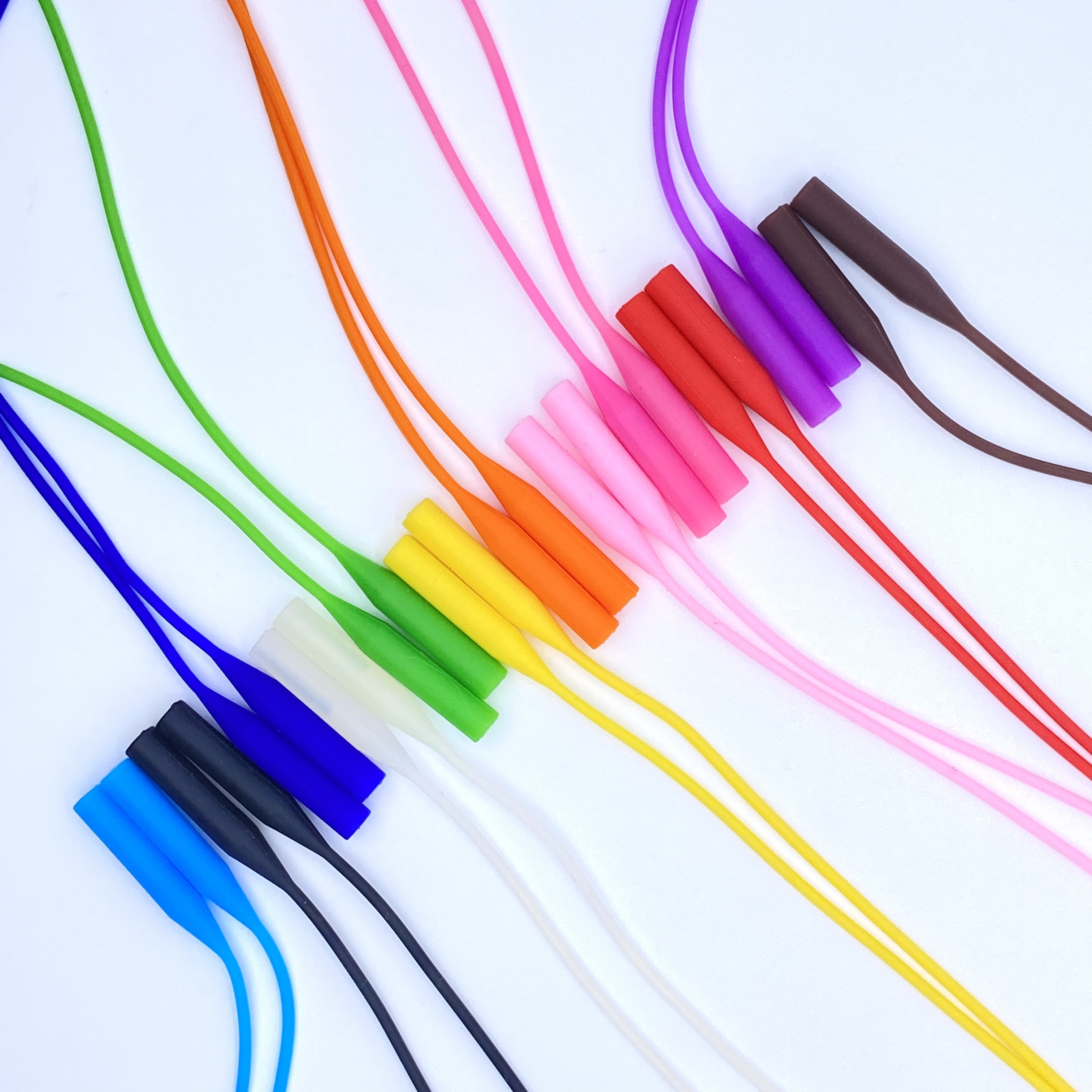 JX0091Y116 round-ended silicone eyeglass lanyard