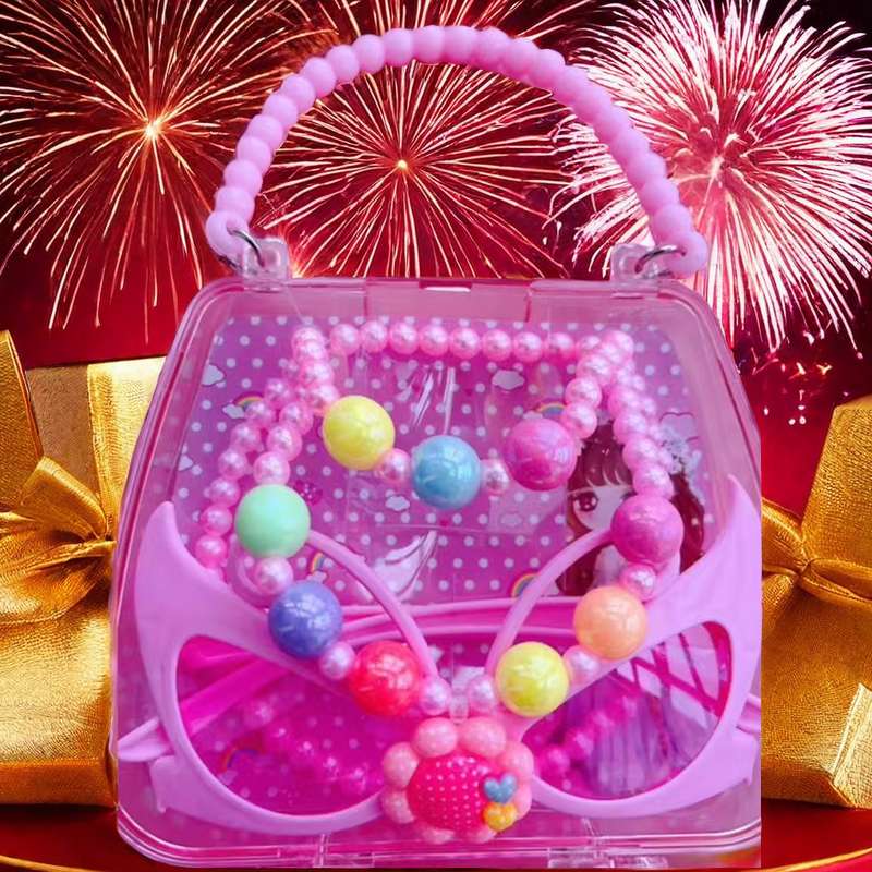 Children's jewelry heart-shaped necklace, ring set, fashionable, cute and safe material, won't hurt hands. For more products, you can consult at store A2-3113, 13957918239 detail image 4