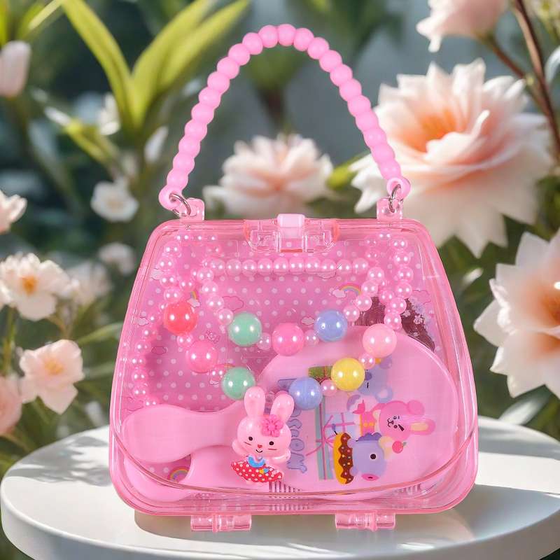 Children's accessories, heart-shaped necklaces, ring sets, fashionable, cute and safe materials that won't hurt hands. For more products, you can consult at store A2-3113, 13957918239 Specification image