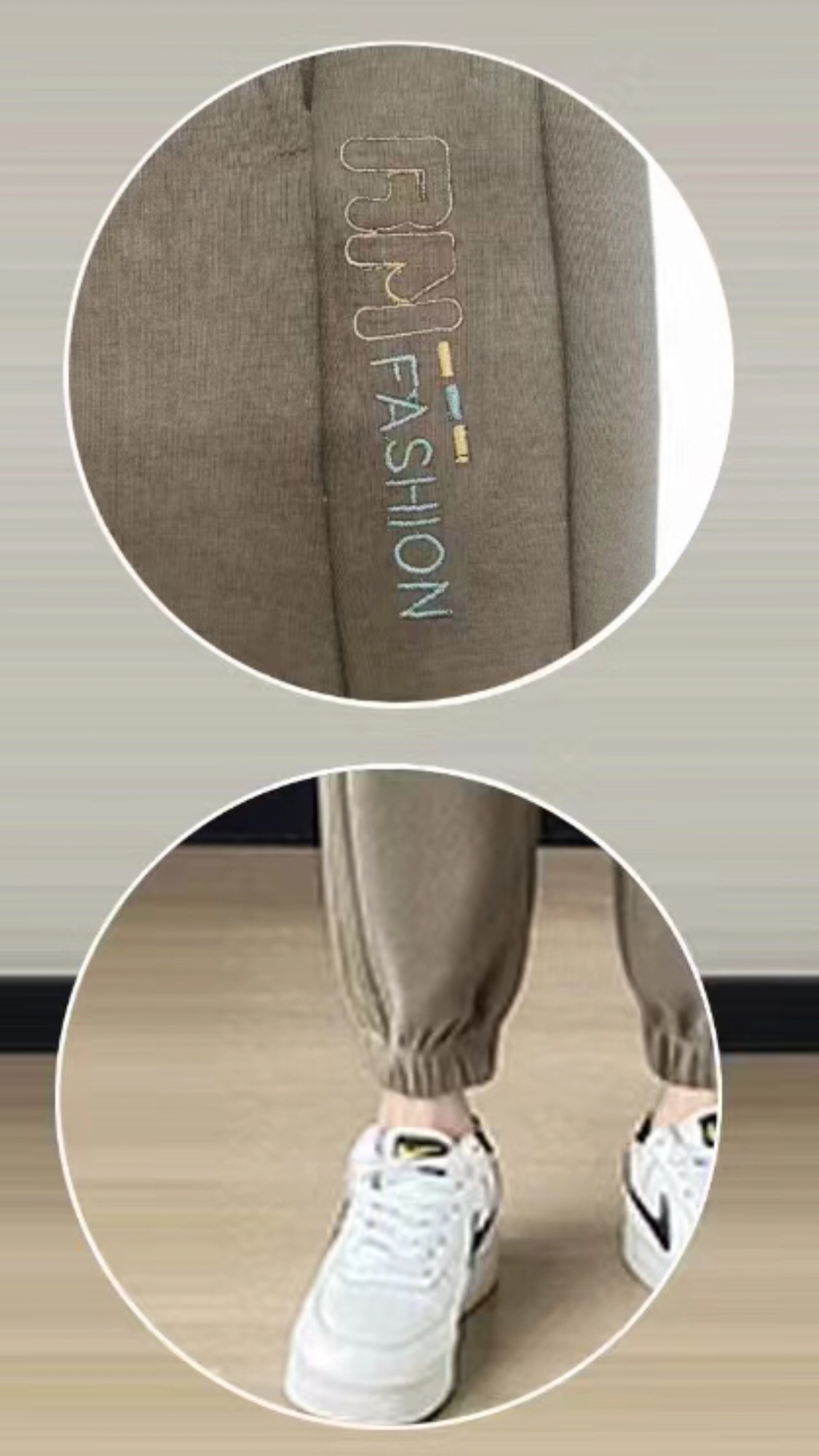 New product launch for Spring/Autumn 2024: Khaki women's sportswear and casual pants, a fashionable and trendy style Specification image