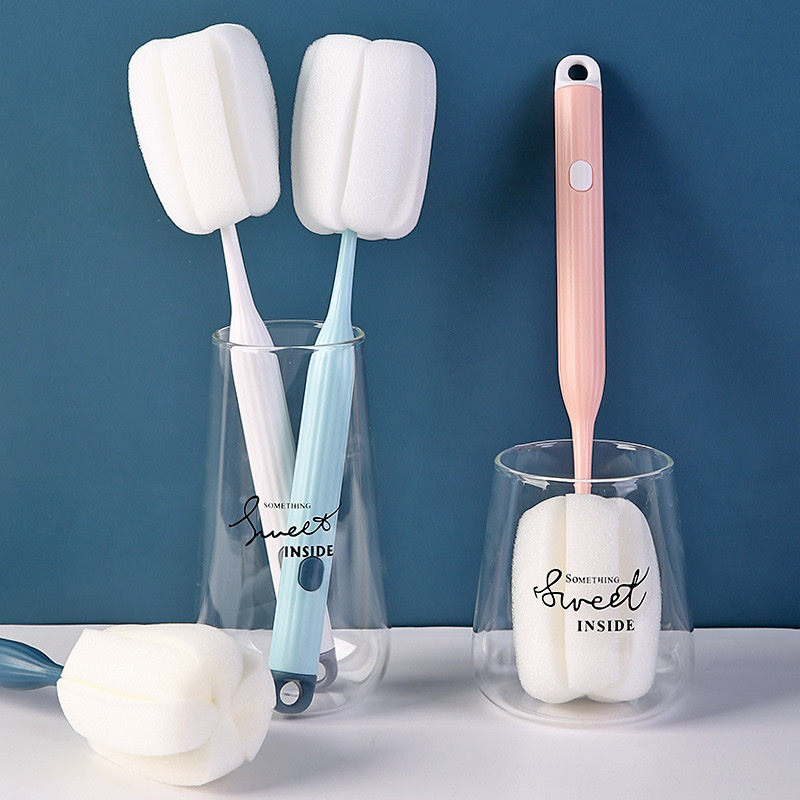 可拆卸清洁刷家用奶瓶刷保温杯清洗刷 杯口清洁刷子长柄海绵杯刷细节图