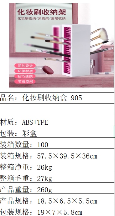 硅胶化妆品收纳盒随意插笔筒电池桌面收纳盒口红眉笔化妆刷收纳架详情图2