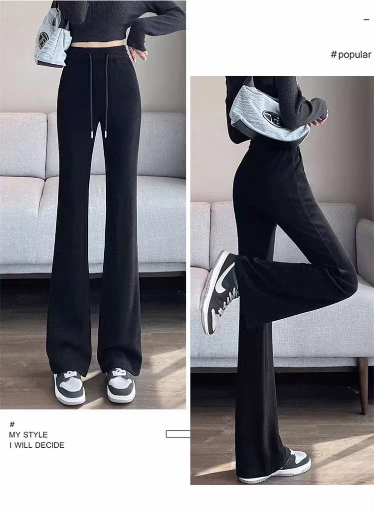 New arrivals for Spring and Autumn 2024: Black women's pants, slightly flared slimming pants, a fashionable and trendy style Application Scenario