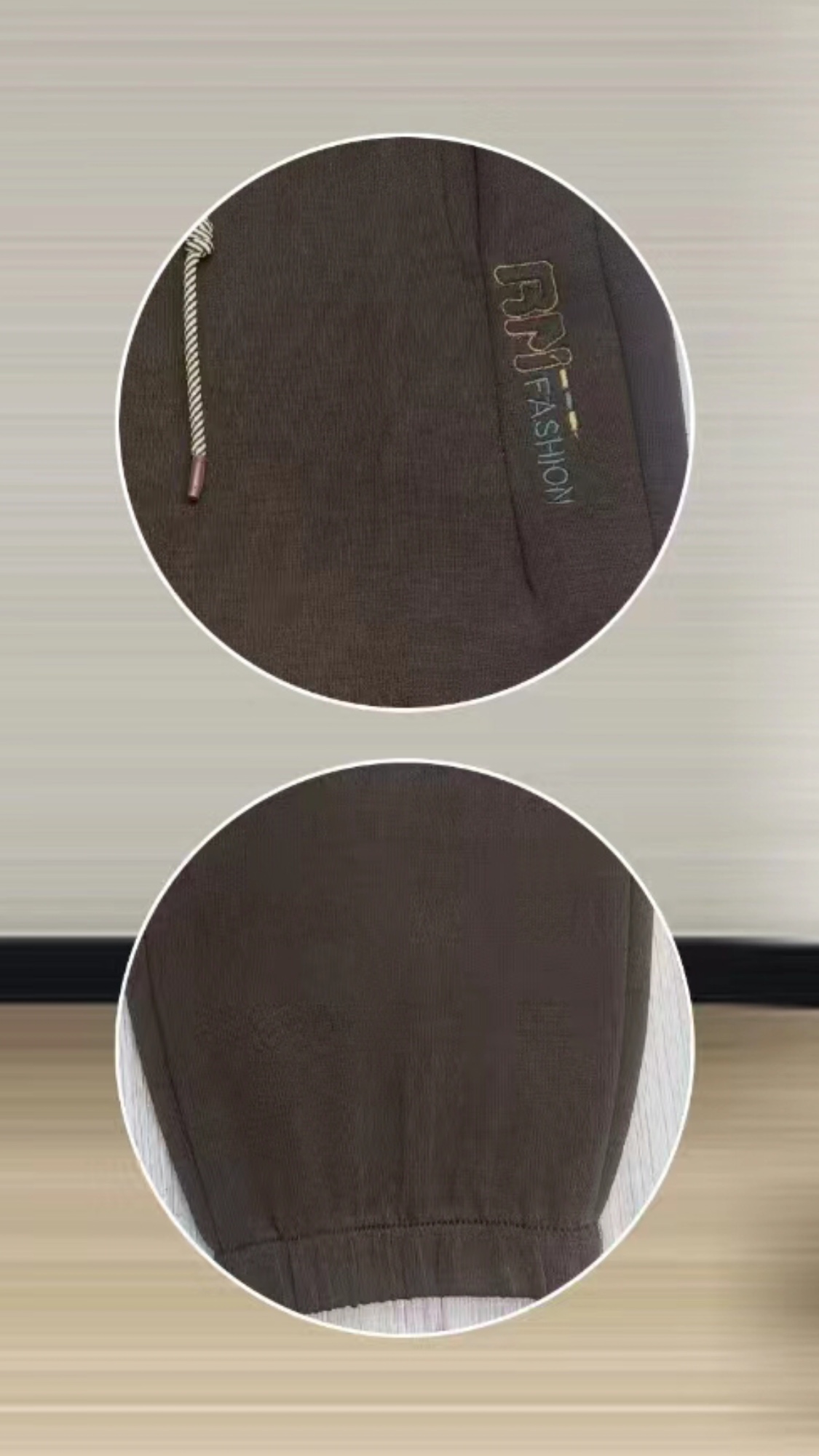 New arrivals for Spring and Autumn 2024: Coffee-colored women's sportswear and casual pants, a fashionable and trendy style detail image 3