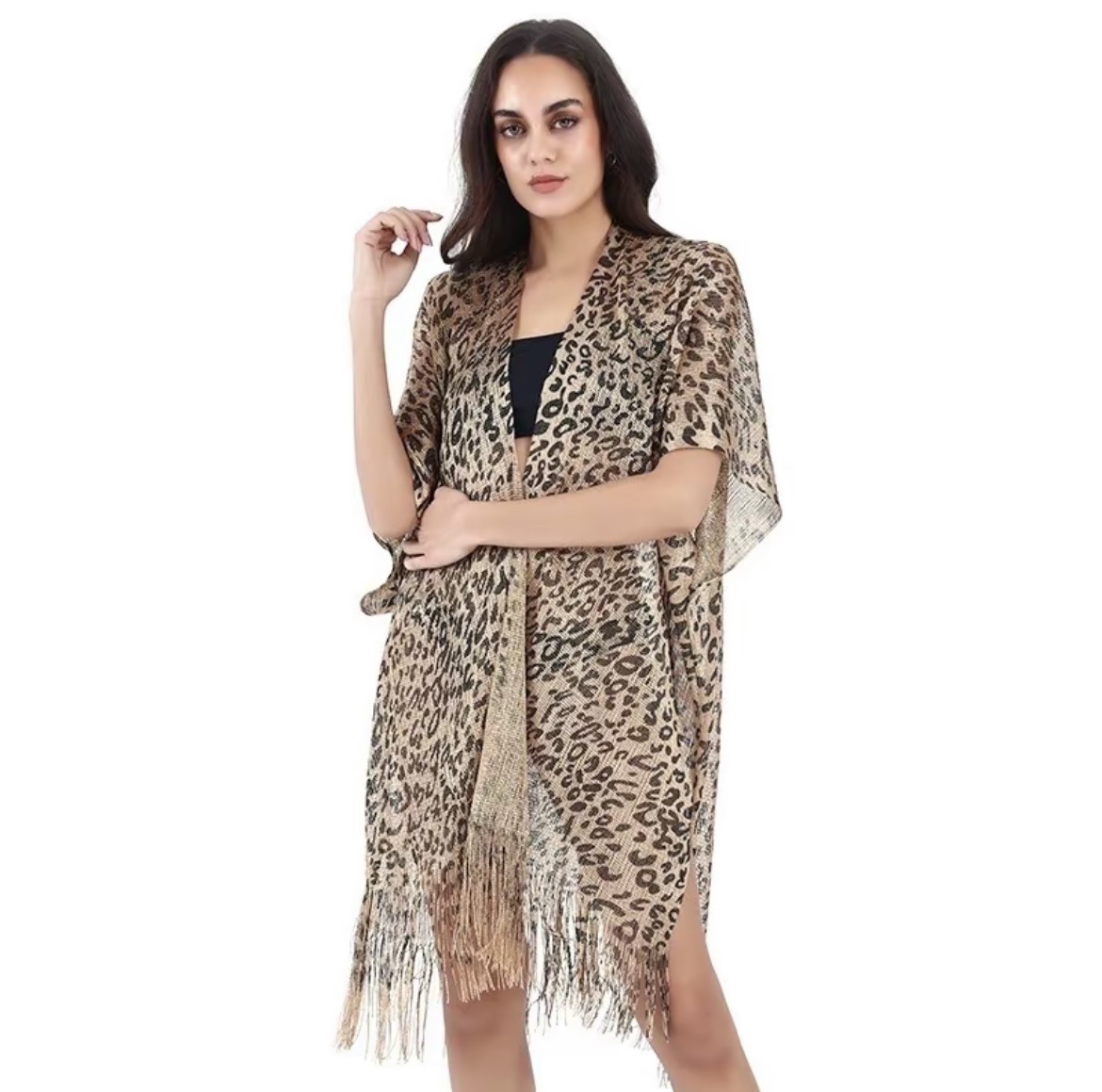 Cross Border Pop Filigree Polyester Print Knit Shawl Belt Thin Sun Protection Shawl Fringed Beach Shawl undefined
