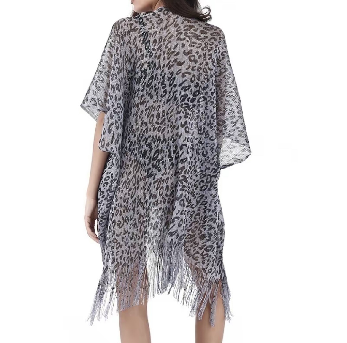 Cross Border Pop Filigree Polyester Print Knit Shawl Belt Thin Sun Protection Shawl Fringed Beach Shawl Specification drawing