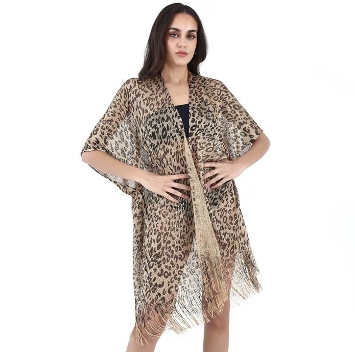 Cross Border Pop Filigree Polyester Print Knit Shawl Belt Thin Sun Protection Shawl Fringed Beach Shawl Application Scenario