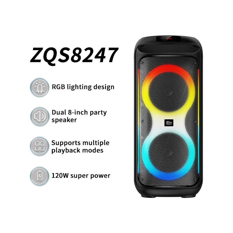 ZQS8247 8 Dual Wireless Microphone Speaker Outdoor Use