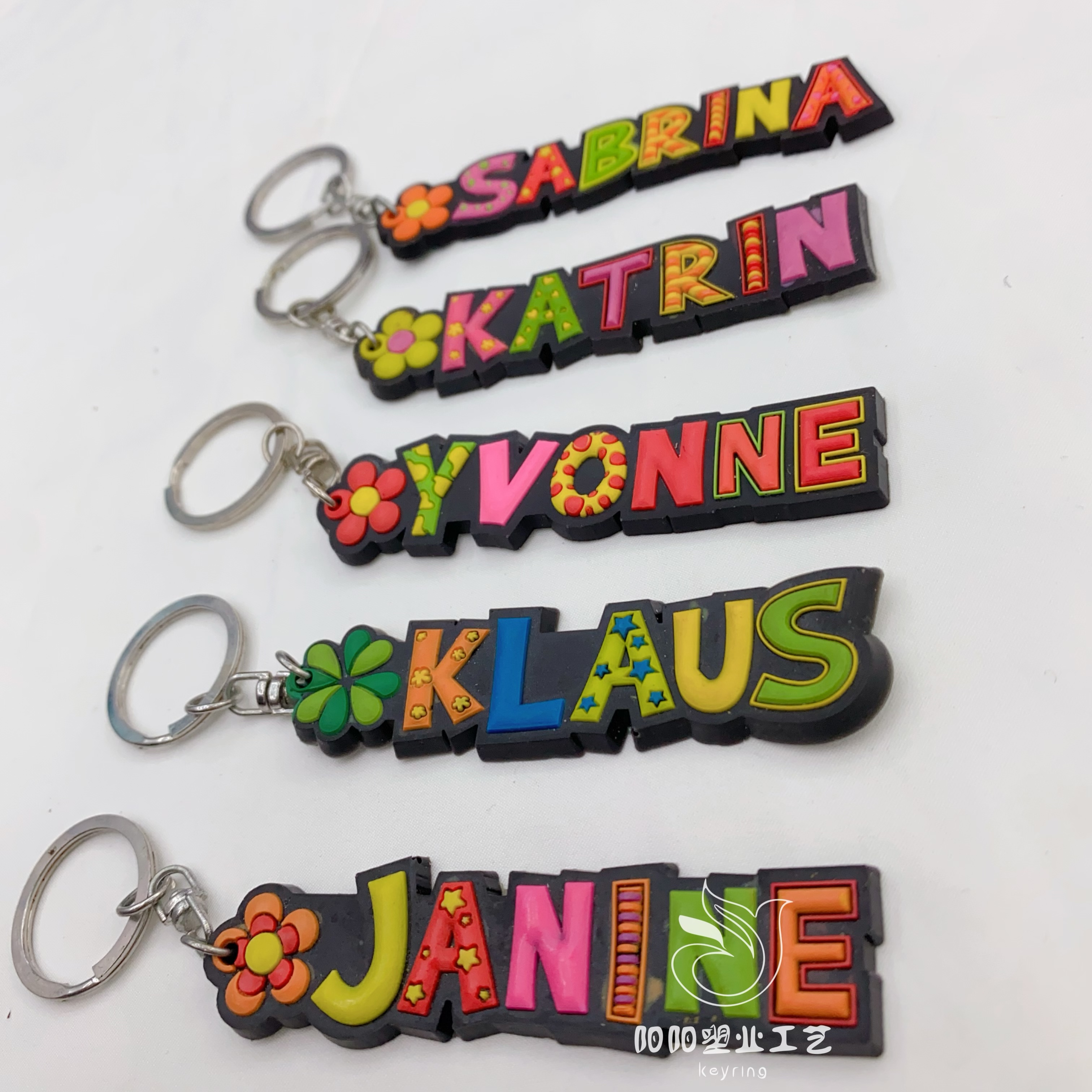 Custom Letter Word Pvc Keychain 2 Sides Drop Glue Pvc Soft Glue Key Chain Rubber Keychain Pendant details Picture