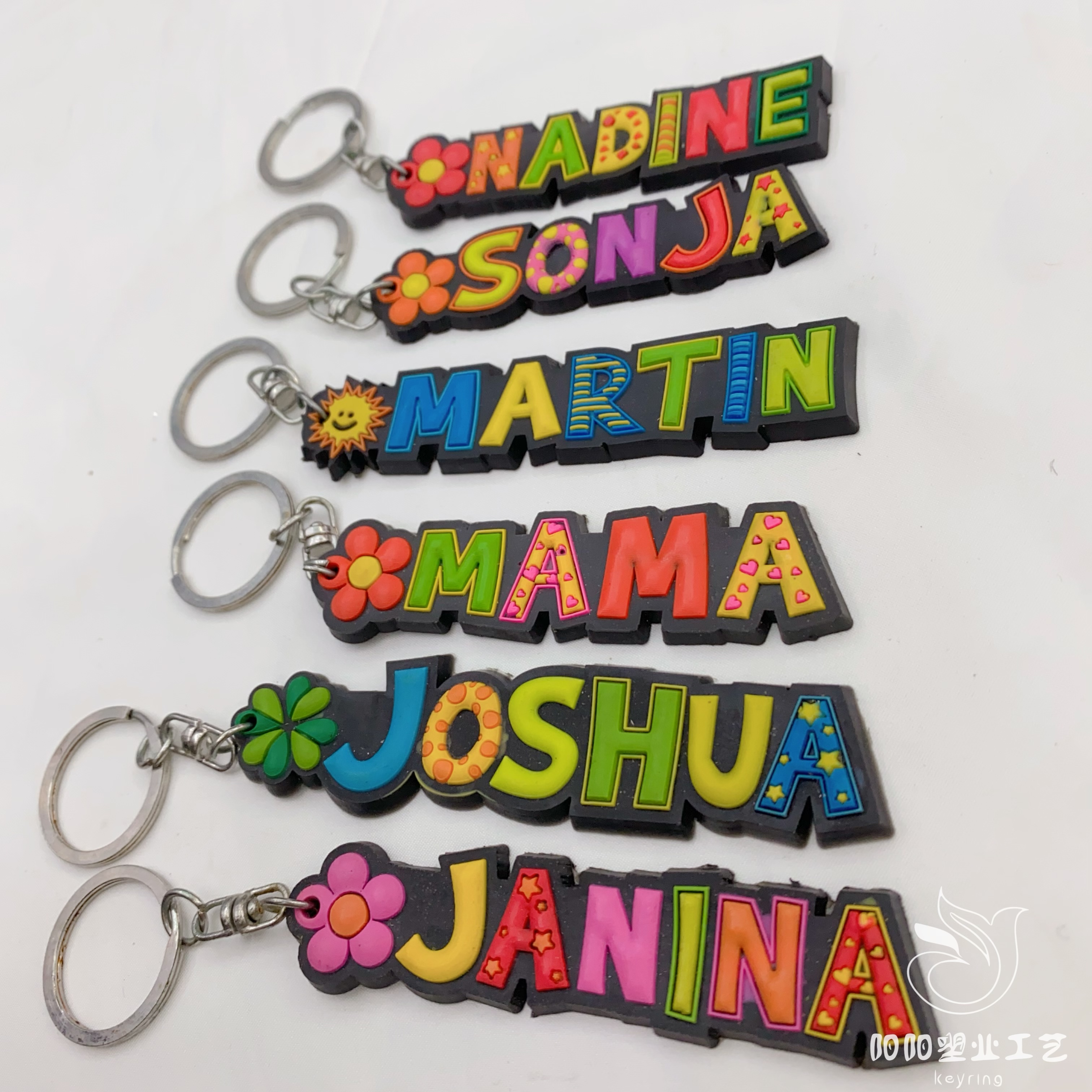 Custom Letter Word Pvc Keychain 2 Sides Drop Glue Pvc Soft Glue Key Chain Rubber Keychain Pendant Application Scenario