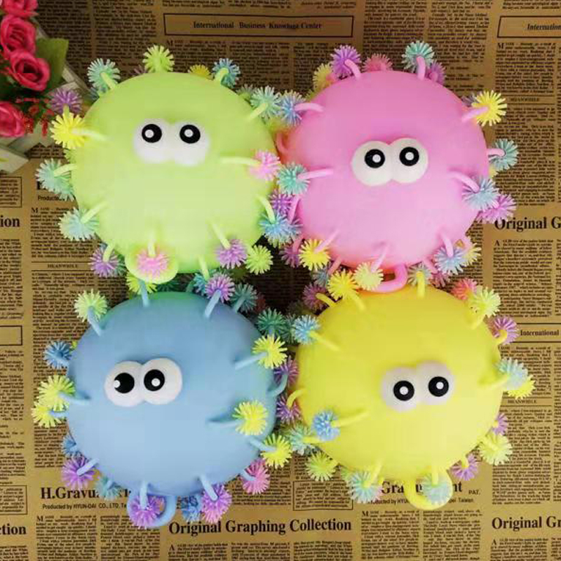 Stall Source Hot Selling Environmental Protection Large Snow Ball Children's Luminous Toys Flash Fur Ball Vent Toys Item Picture