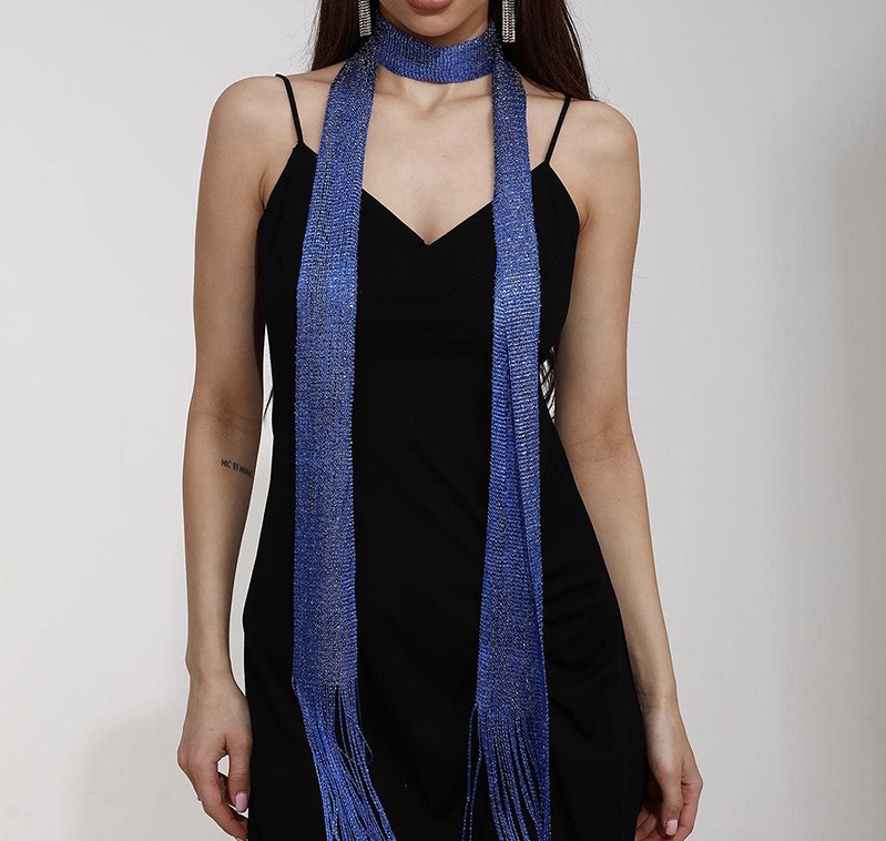 Cross-Border Spring And Autumn Decoration Bright Silk Flow Plate Small Scarf Thin Narrow Long Thin Neck Item Picture