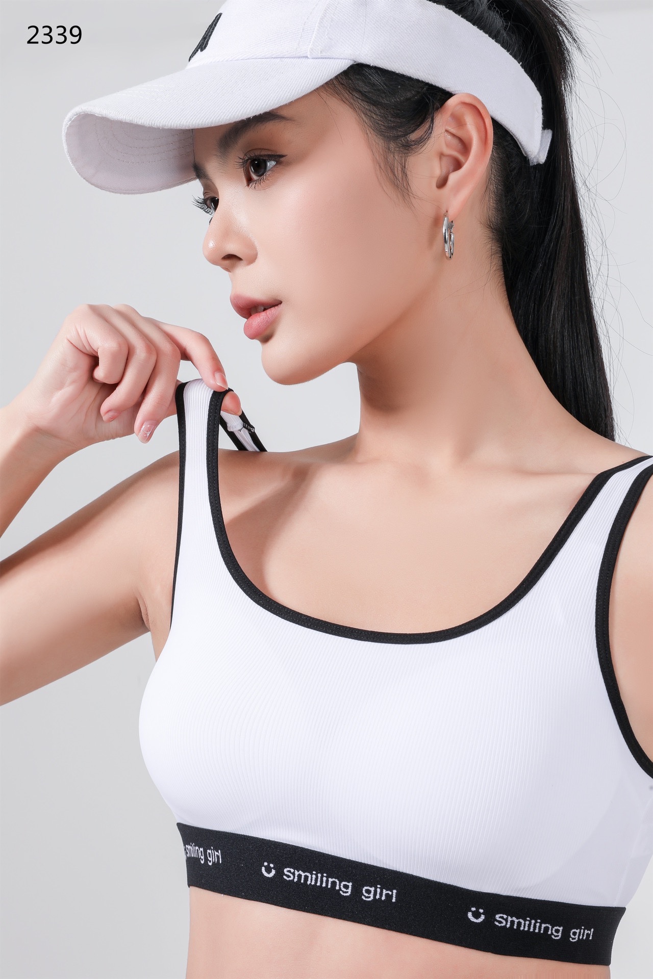 2339 Latex Fixed Cup Pilates Exercise Yoga Nylon High Elastic Fine Rib Casual Back Bra (M L 2) Item Picture