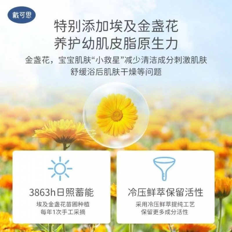 Daikos Baby Body Lotion Calendula Shampoo 2-in-1 Baby Shampoo and Bath Gentle Cleansing for toddlers Application Scenario