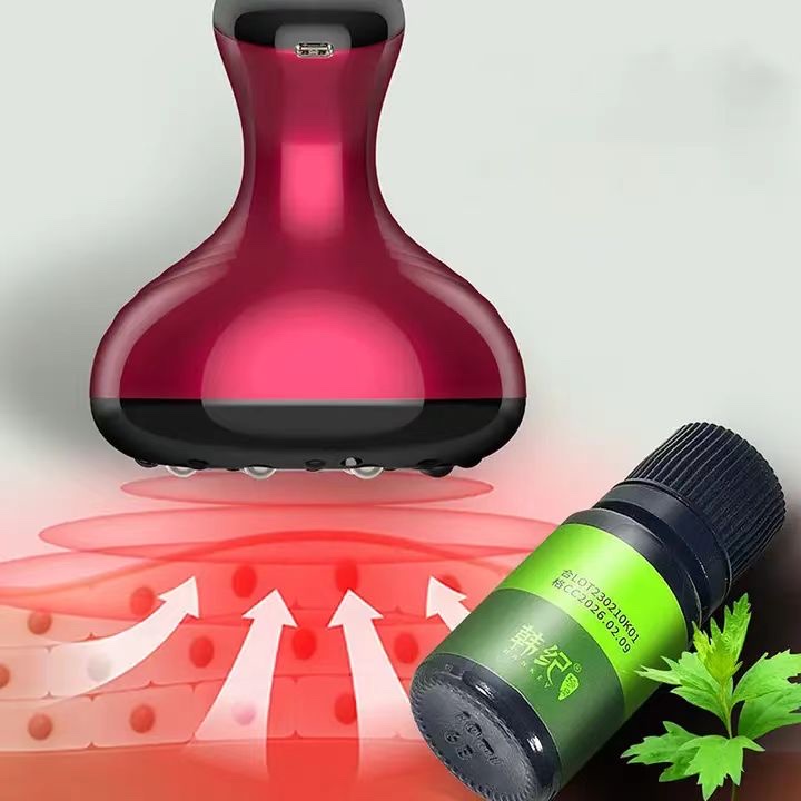 Intelligent electric meridian brush massager with adjustable vibration, gua sha device, home instrument for unblocking meridians, cervical massage device