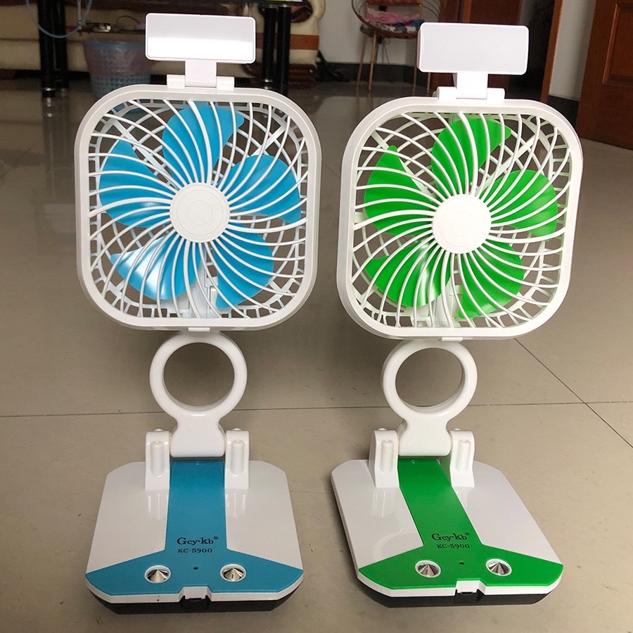 新款LED折叠充电台式电风扇带台灯创意电风扇TV风扇米你电扇详情图2
