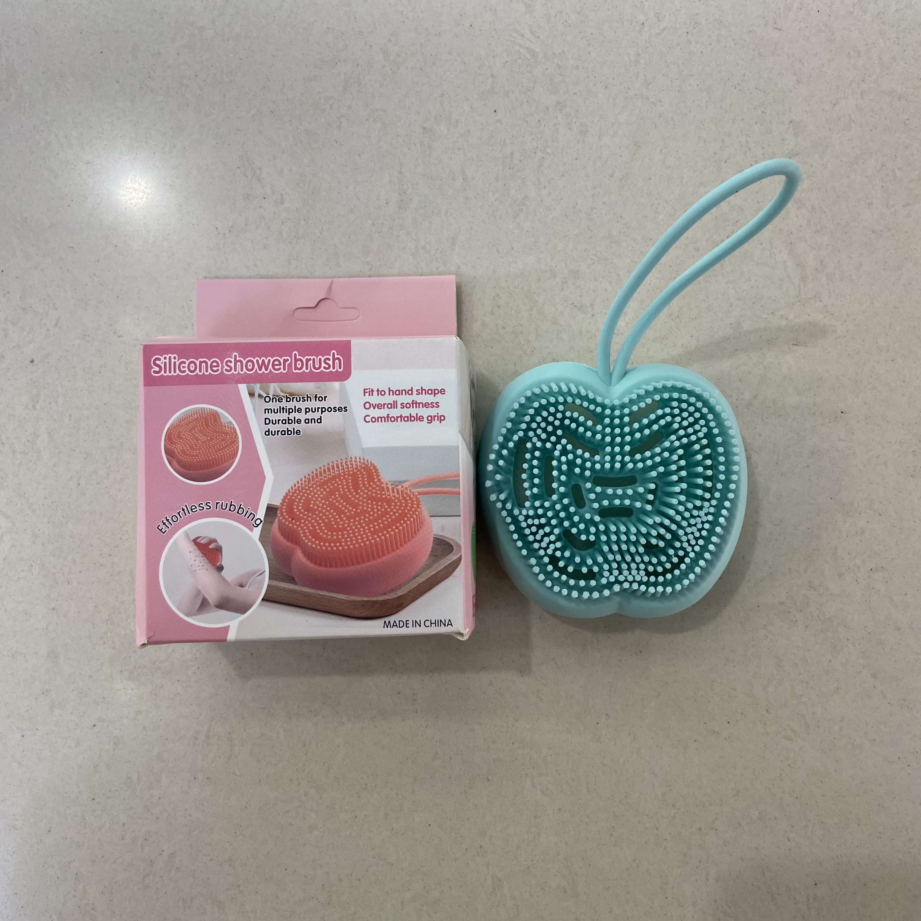 硅胶沐浴刷婴儿触感洗澡刷卡通苹果造型软毛易气泡搓澡刷成人详情图2