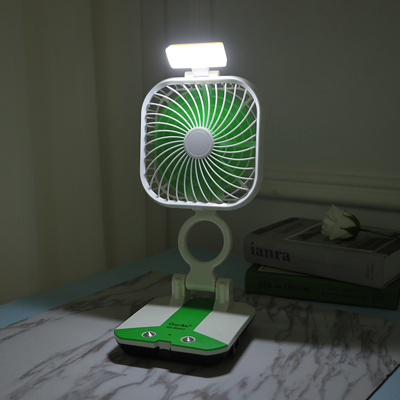 新款LED折叠充电台式电风扇带台灯创意电风扇TV风扇米你电扇产品图