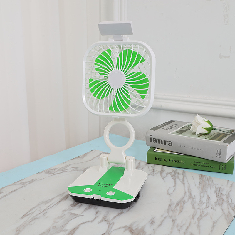 新款LED折叠充电台式电风扇带台灯创意电风扇TV风扇米你电扇