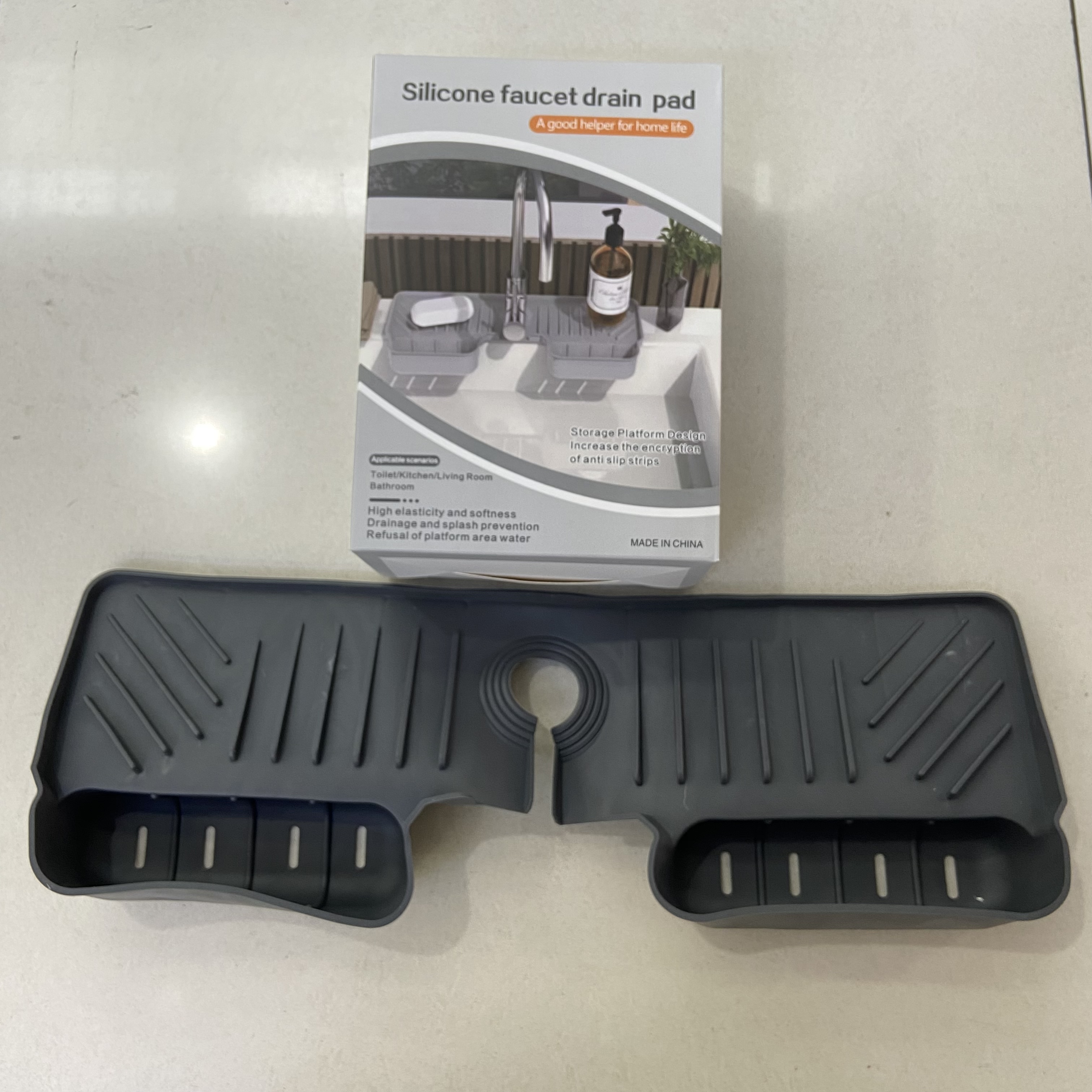 硅胶沥水垫防溅水硅胶垫厨房卫浴水龙头沥水垫详情图2