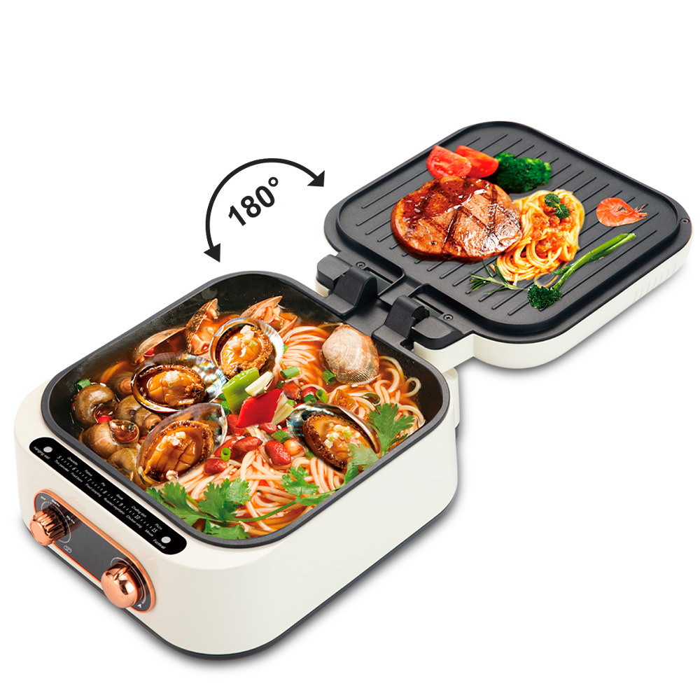 RAF European standard cross-border multi-functional electric cooking pot, electric baking pot, household electric hot pot, barbecue and boiling pot, frying electric pancake stand, barbecue machine Specification image