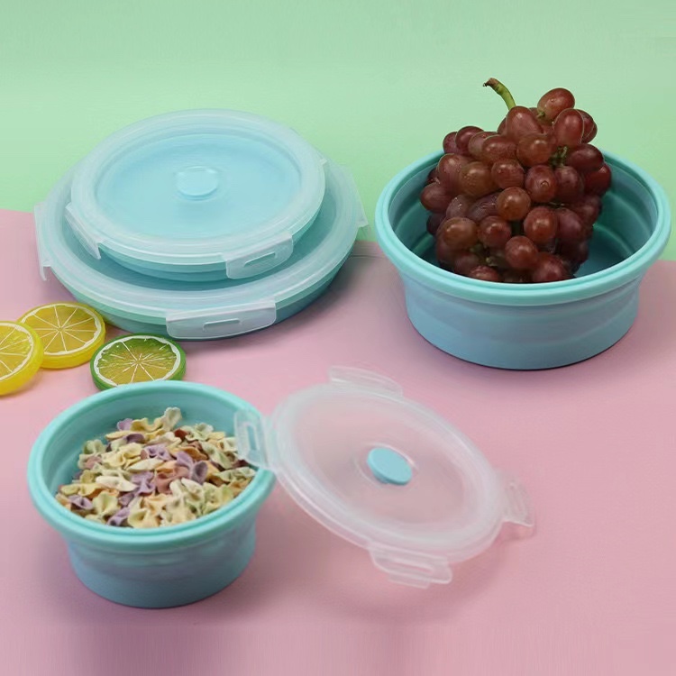 Folding Bowl Outdoor Silicone Lunch Box Microwave Bento, Portable Lunch Box, Telescopic Bowl, Travel Noodle Bowl undefined