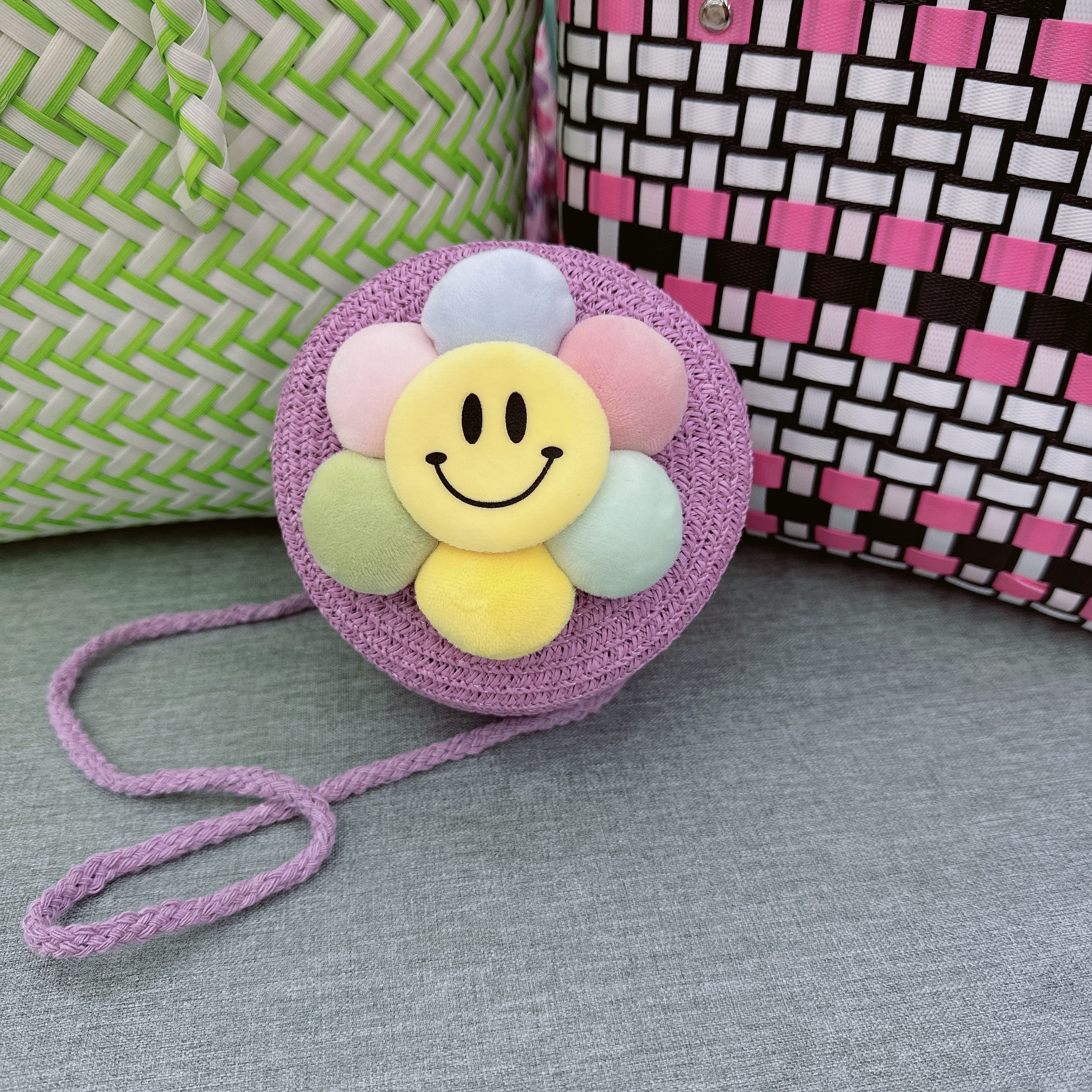 Summer new straw woven bags, straw bag woven bags, coin purse, children's small bags, key bags, crossbody mini beach bags, small round bags detail image 3