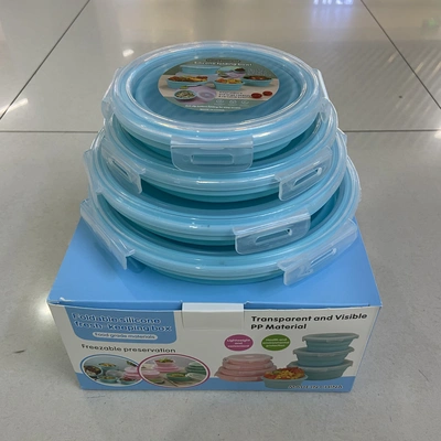 Folding Bowl Outdoor Silicone Lunch Box Microwave Bento, Portable Lunch Box, Telescopic Bowl, Travel Noodle Bowl