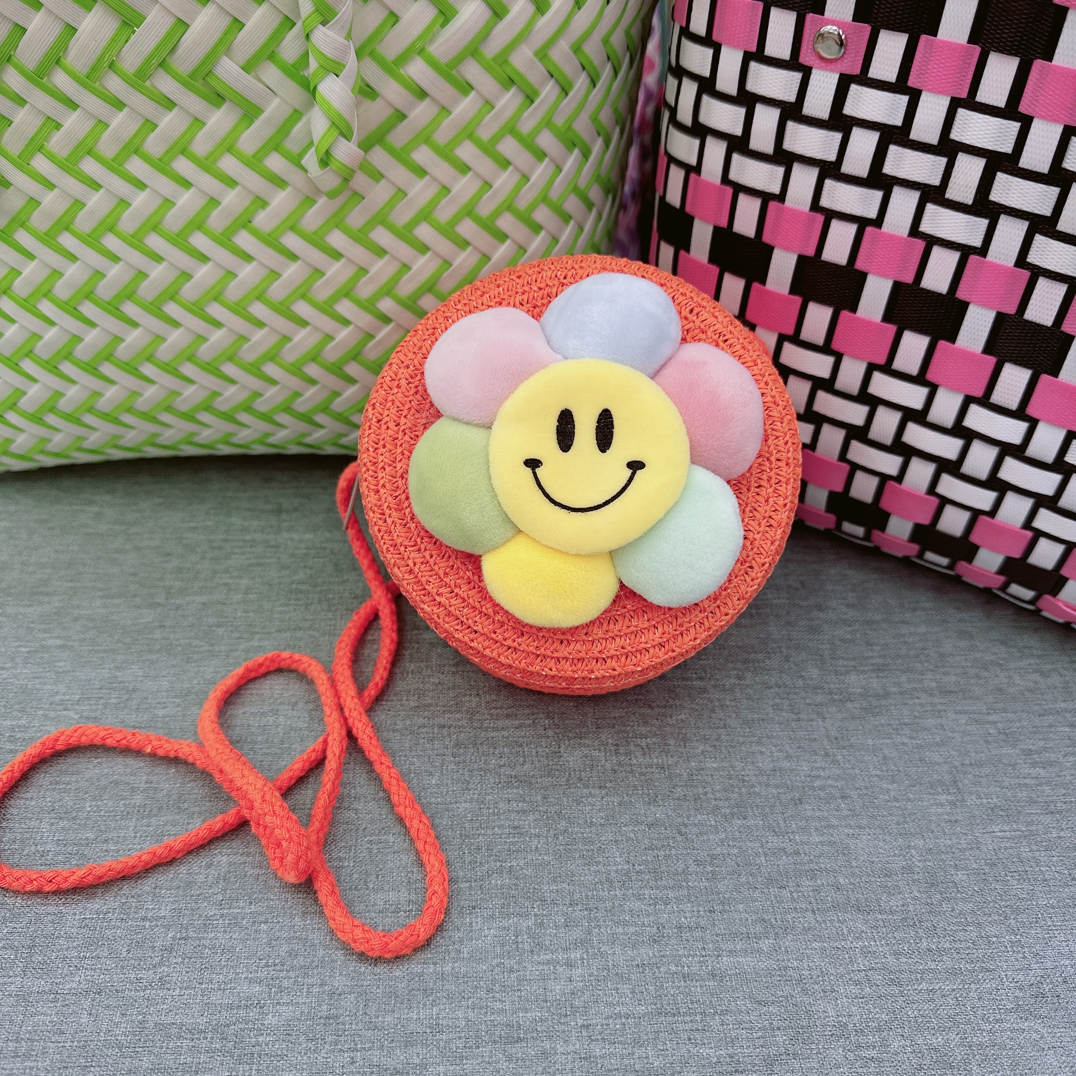 Summer new straw woven bags, straw bag woven bags, coin purse, children's small bags, key bags, crossbody mini beach bags, small round bags detail image 6