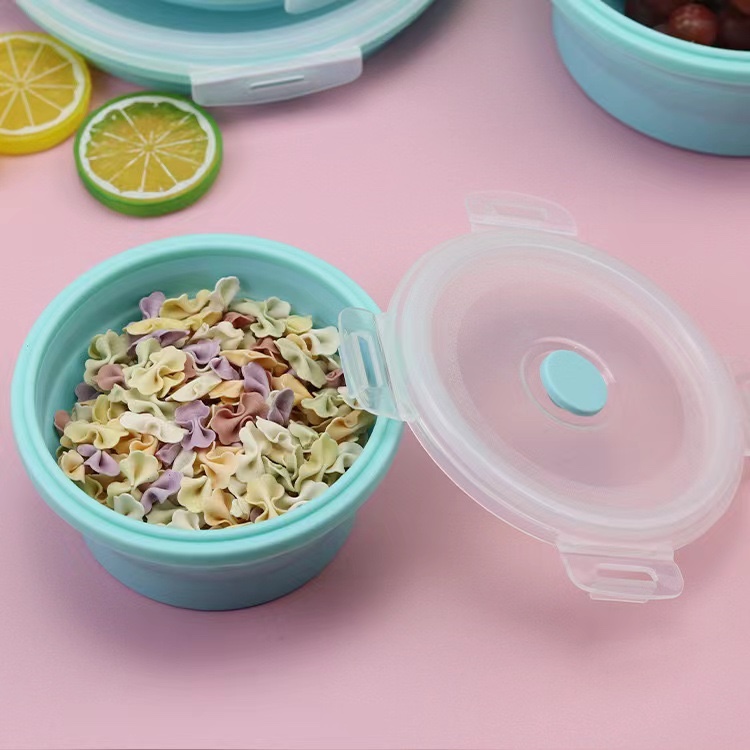 Folding Bowl Outdoor Silicone Lunch Box Microwave Bento, Portable Lunch Box, Telescopic Bowl, Travel Noodle Bowl undefined