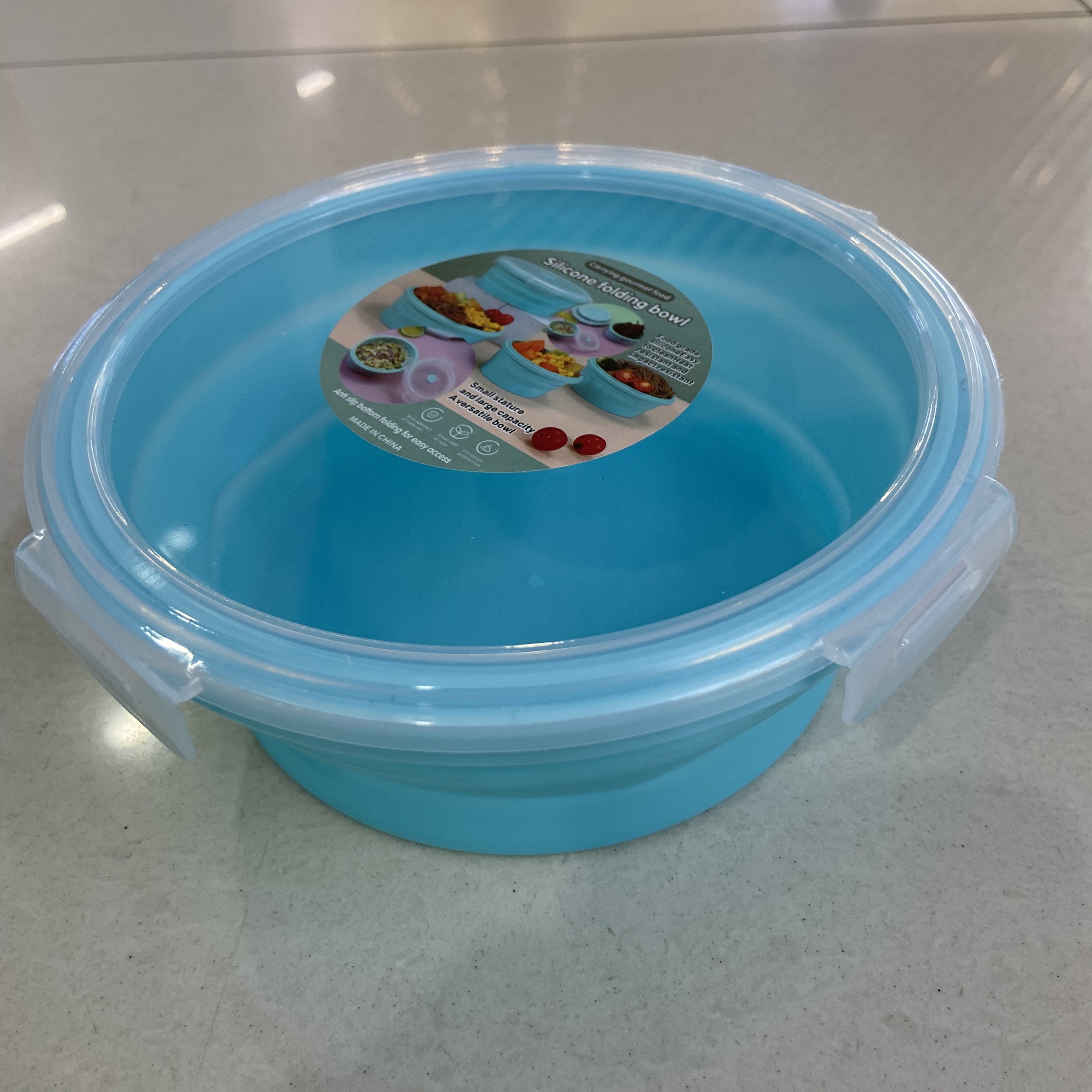 Folding Bowl Outdoor Silicone Lunch Box Microwave Bento, Portable Lunch Box, Telescopic Bowl, Travel Noodle Bowl Specification drawing
