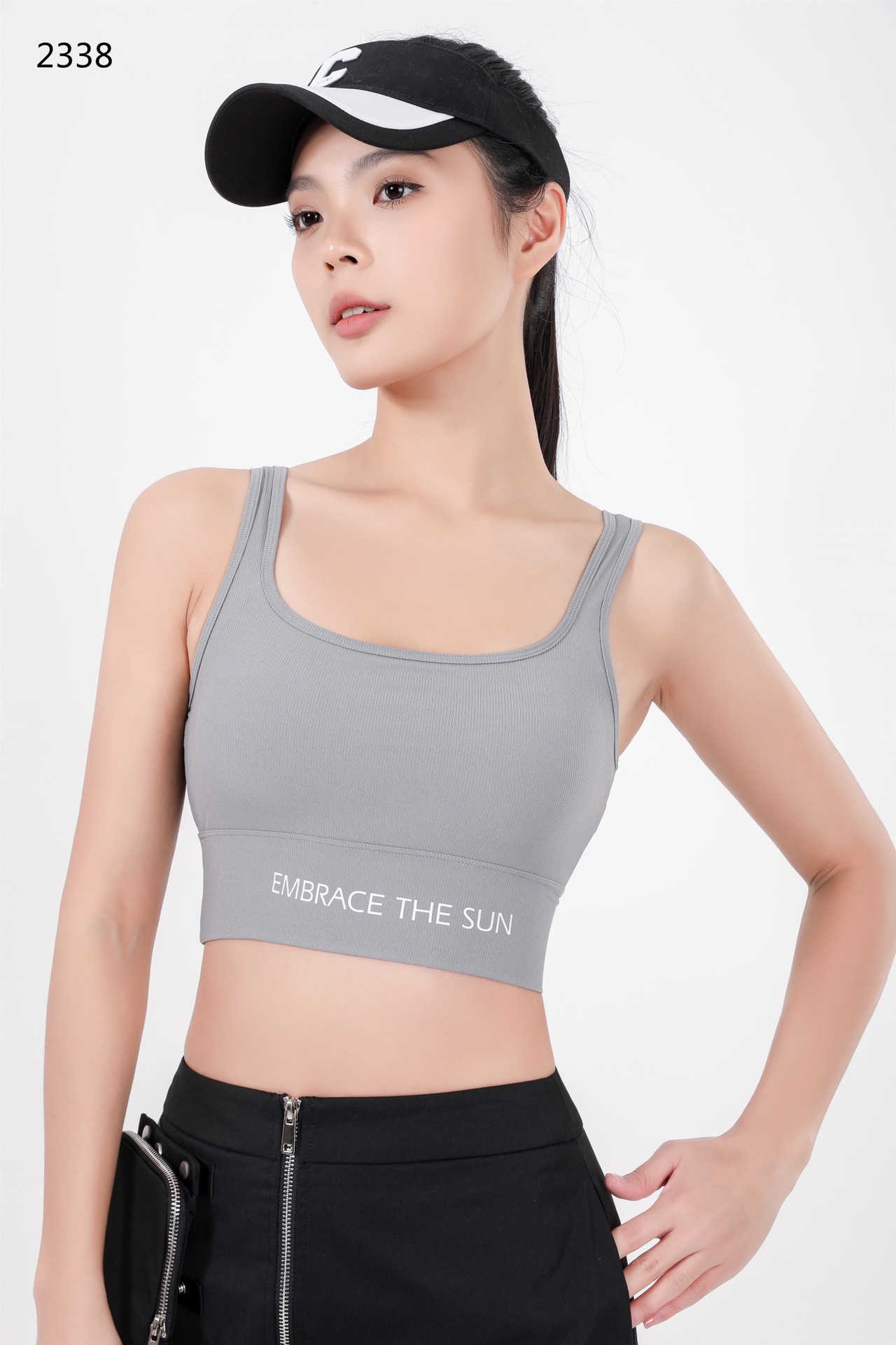 2338 Thousand Change Latex Fixed Cup Nylon High Elastic Fine Ribbed Casual Back Bra (M L Two Size) undefined