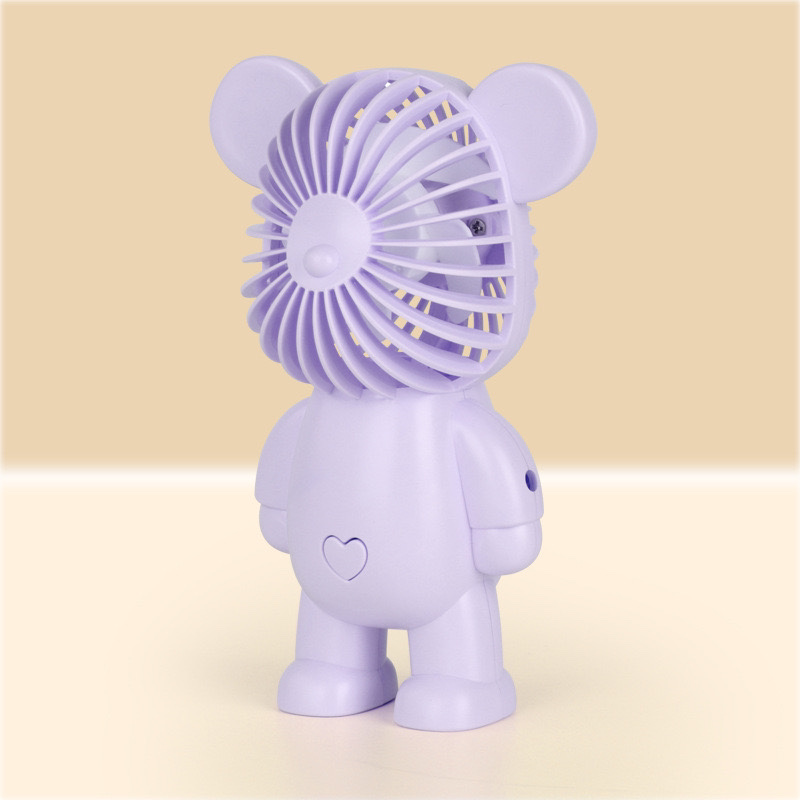 新款多彩爱心小熊电镀彩色静音电机低速缓慢渐变风格小巧轻便细节图