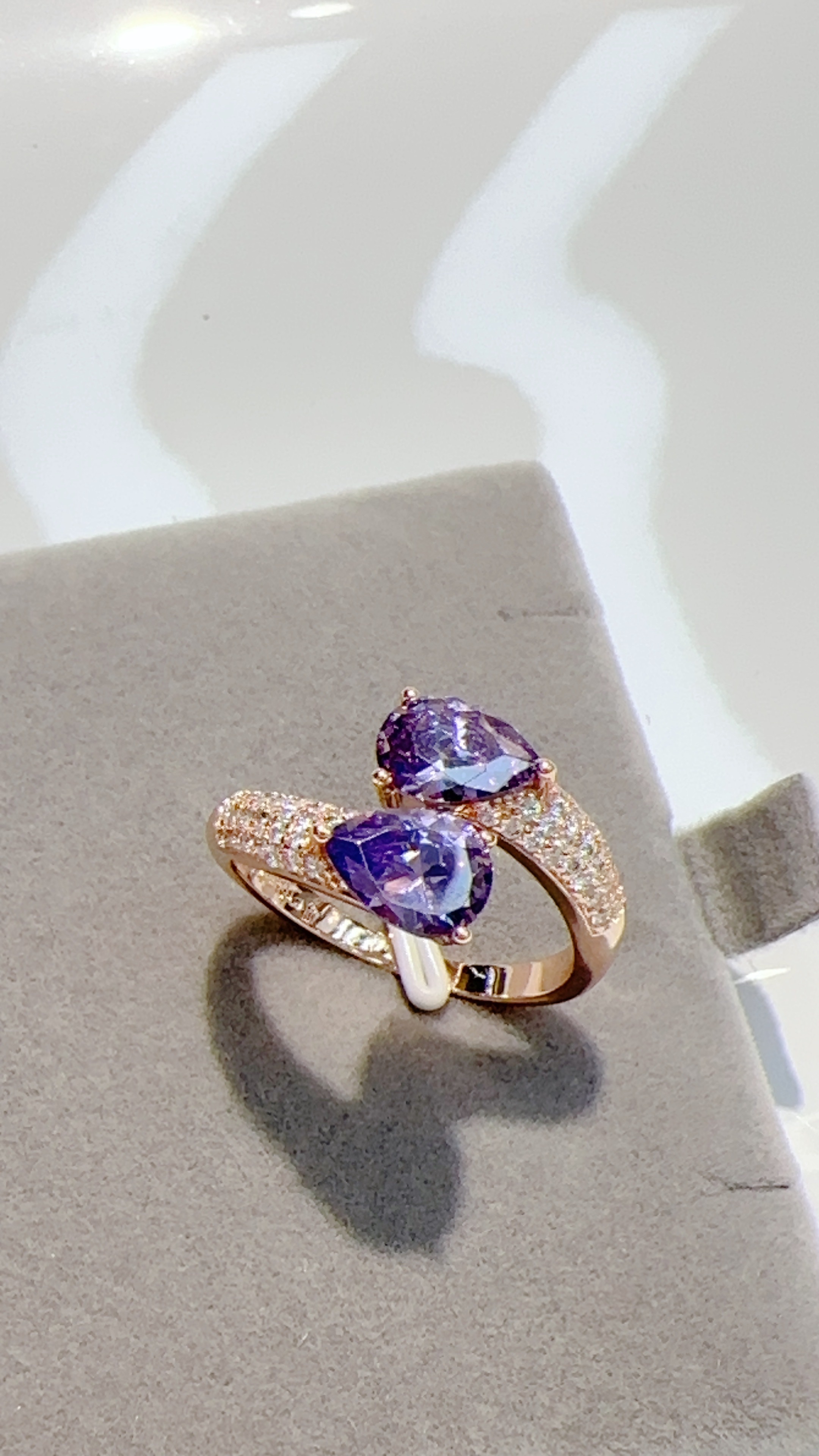 Gulkina, direct supply from Europe and America, cross-border e-commerce 585 rose gold jewelry, zircon rings, women's rings wholesale details Picture