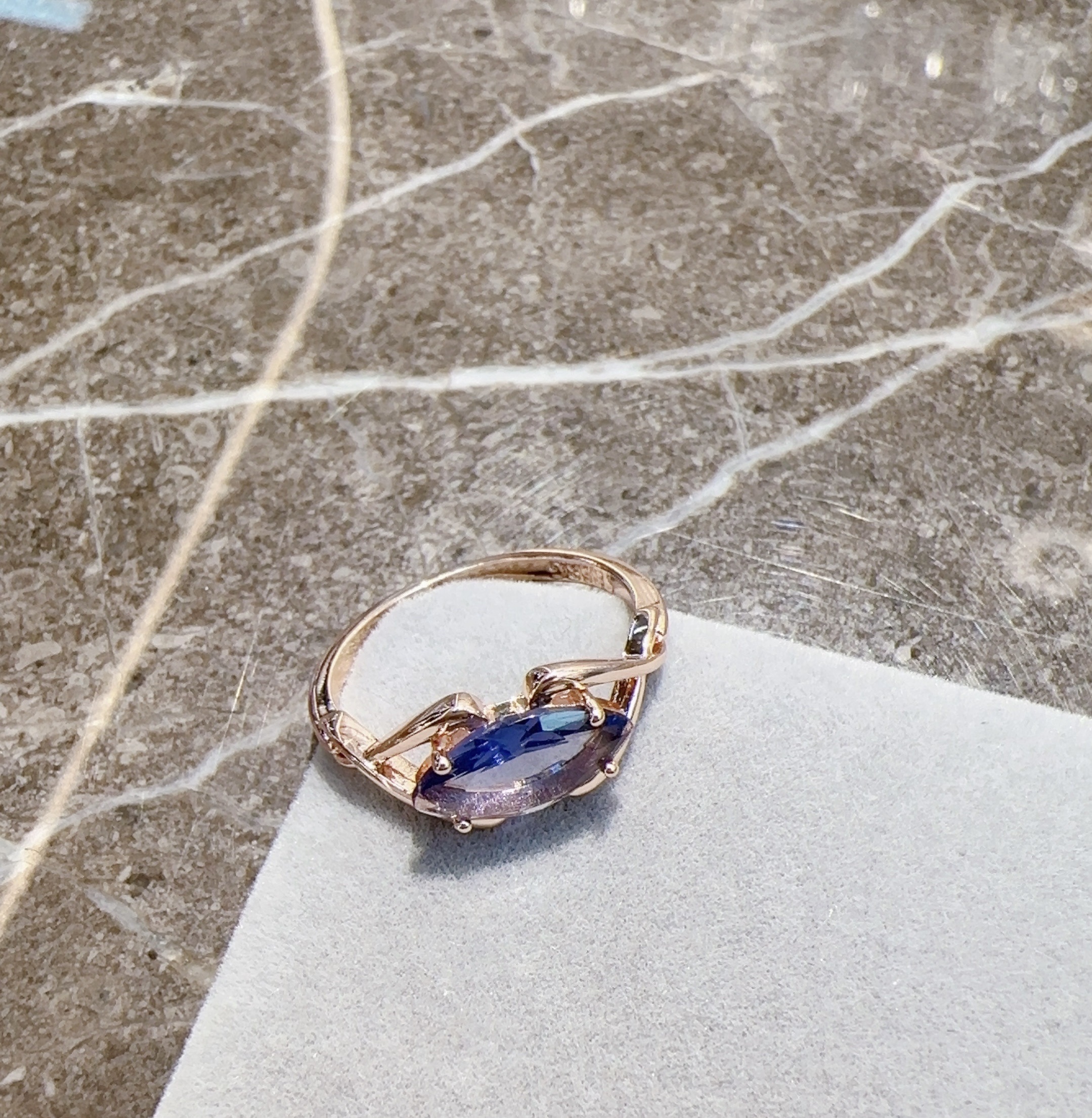 Gulkina European and American creative 585 rose gold jewelry, ins style accessories, simple Zircon women's ring wholesale detail image 4